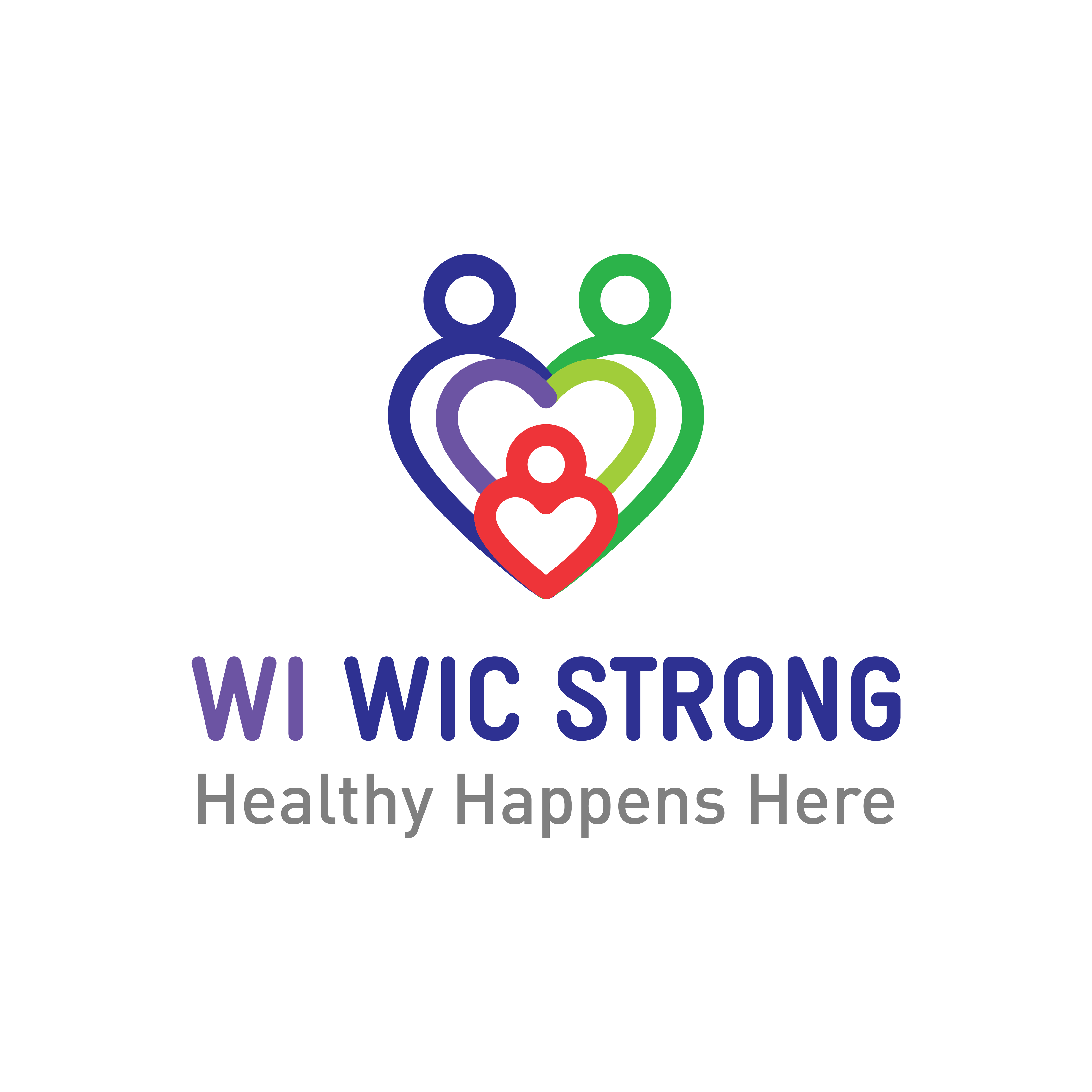 WI WIC Strong Logo. Healthy happens here.